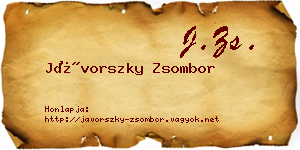 Jávorszky Zsombor névjegykártya
