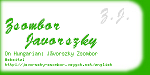 zsombor javorszky business card